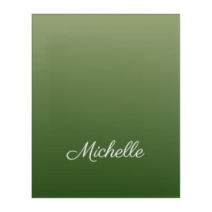 Personalized green ombre acrylic print