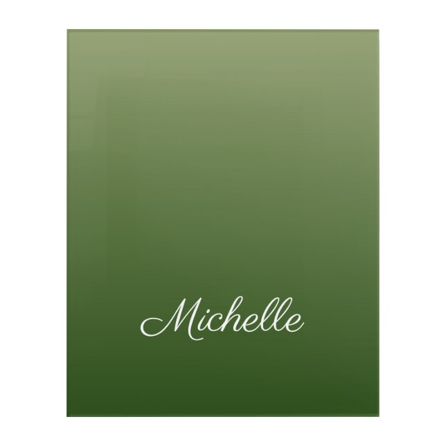 Personalized green ombre acrylic print (Front)