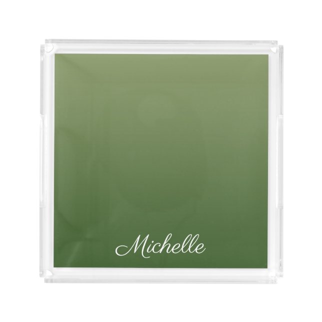 Personalized green ombre acrylic tray (Front)