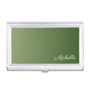 Personalized green ombre business card case