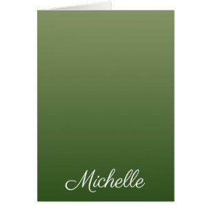 Personalized green ombre cards