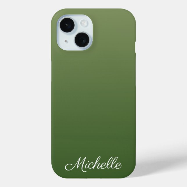 Personalized green ombre Case-Mate iPhone case (Back)