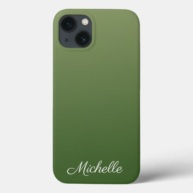 Personalized green ombre Case-Mate iPhone case (Back)