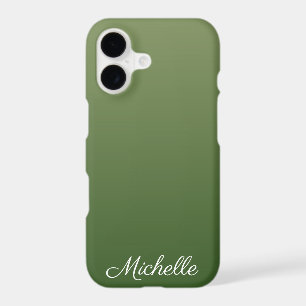 Personalized green ombre iPhone 17 case