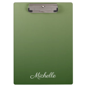 Personalized green ombre clipboard
