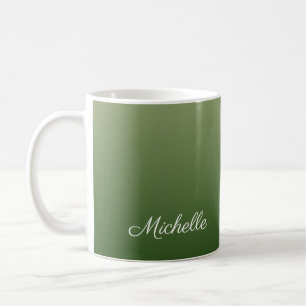 Personalized green ombre coffee mug