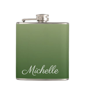 Personalized green ombre flask