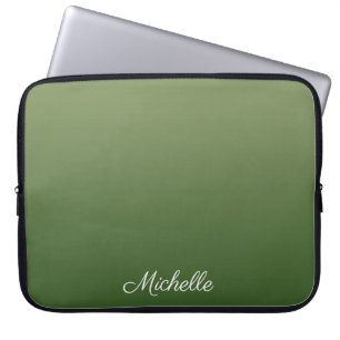 Personalized green ombre laptop sleeve