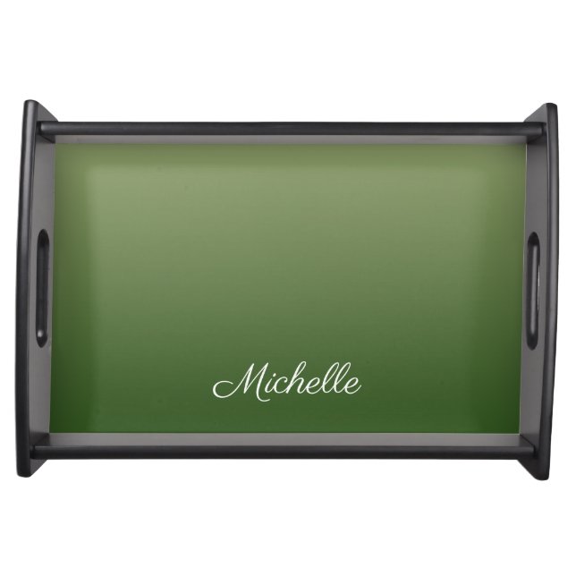 Personalized green ombre serving tray (Front)