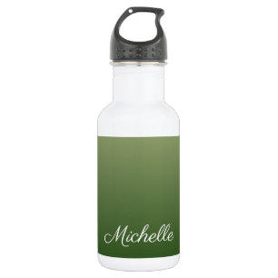 Personalized green ombre stainless steel water bottle
