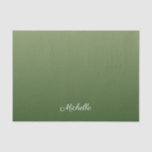 Personalized green ombre tissue paper