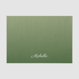 Personalized green ombre tissue paper