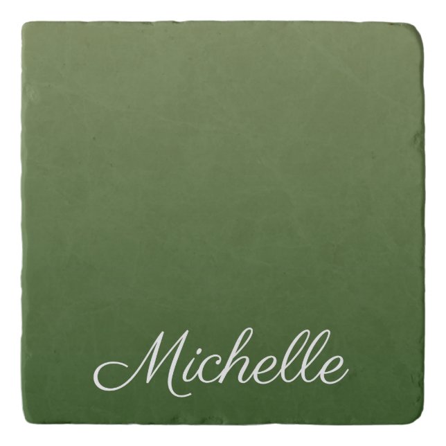 Personalized green ombre trivet (Front)