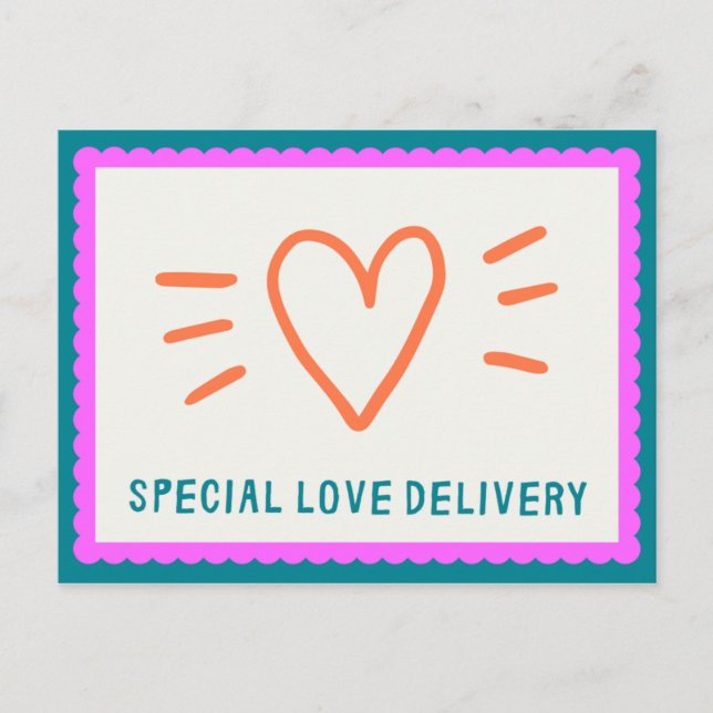 Personalized - Green Orange and Pink Connections Postcard (Front)