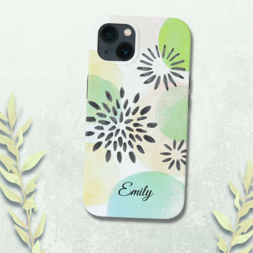 Personalized Green Pattern iPhone 13 Case