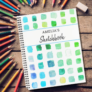 Personalized Green Pattern Sketchbook  Notebook