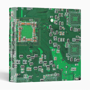 Personalized Green PCB Circuit Board for IT Pros 3 Ring Binder