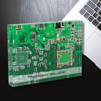 Personalized Green PCB Circuit Board for IT Pros Acrylic Award