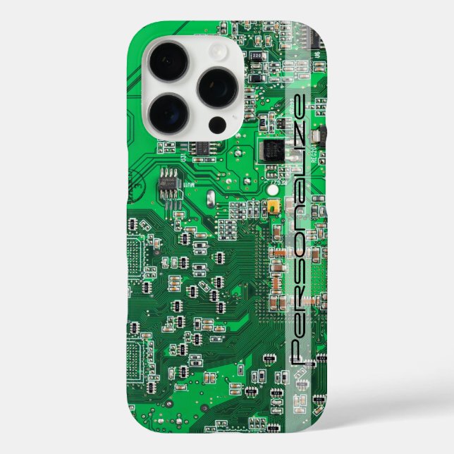 Personalized Green PCB Circuit Board for IT Pros Case-Mate iPhone Case (Back)