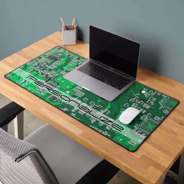 Personalized Green PCB Circuit Board for IT Pros Desk Mat (Office 2)