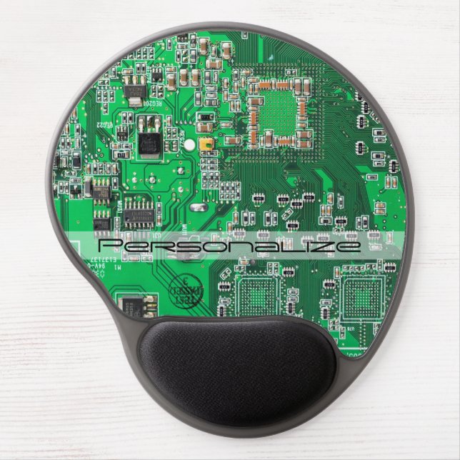 Personalized Green PCB Circuit Board for IT Pros Gel Mouse Pad (Front)