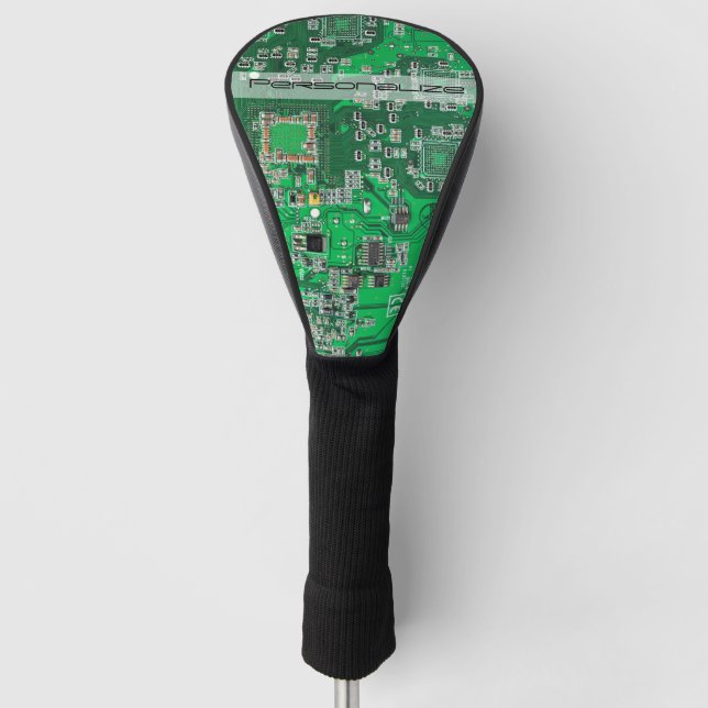 Personalized Green PCB Circuit Board for IT Pros Golf Head Cover (Front)