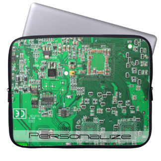 Personalized Green PCB Circuit Board for IT Pros Laptop Sleeve