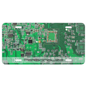 Personalized Green PCB Circuit Board for IT Pros License Plate