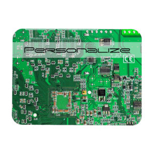Personalized Green PCB Circuit Board for IT Pros Magnet