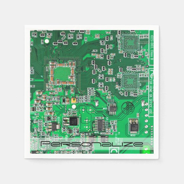 Personalized Green PCB Circuit Board for IT Pros Napkins (Front)