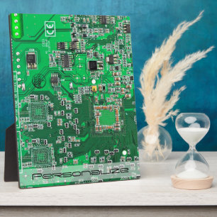 Personalized Green PCB Circuit Board for IT Pros Plaque