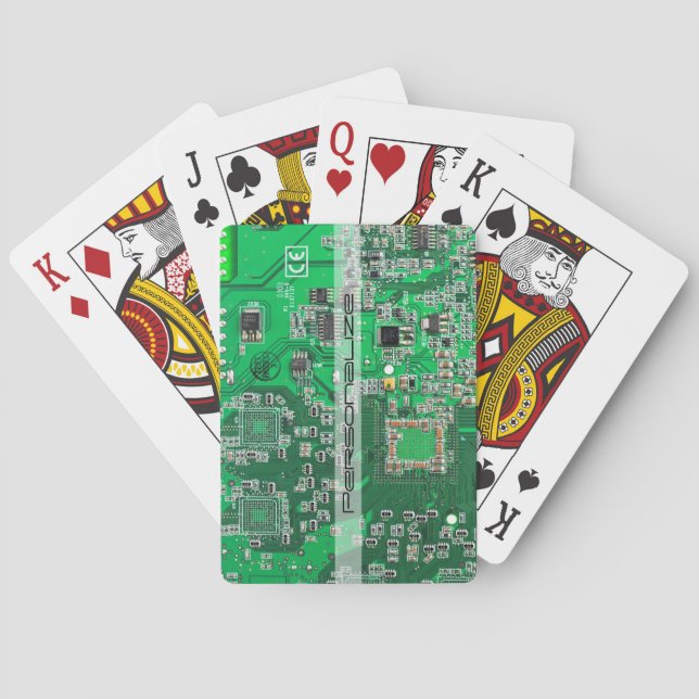 Personalized Green PCB Circuit Board for IT Pros Poker Cards (Back)