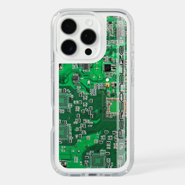 Personalized Green PCB Circuit Board for IT Pros Speck iPhone Case (Front)
