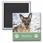 Personalized  Green Pet Photo Magnet