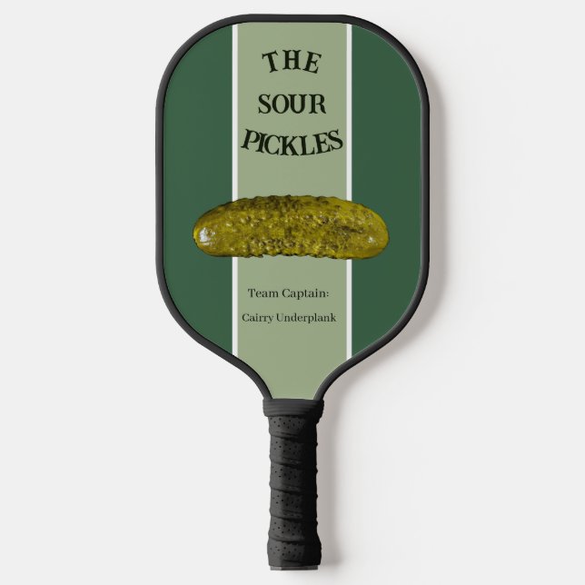 Personalized Green Pickle Image Pickleball Paddle (Front)