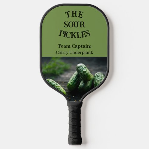 Personalized Green Pickle Image Pickleball Paddle