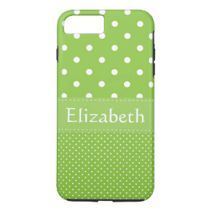 Personalized Green Polka Dots Pattern iPhone 8 Plus/7 Plus Case