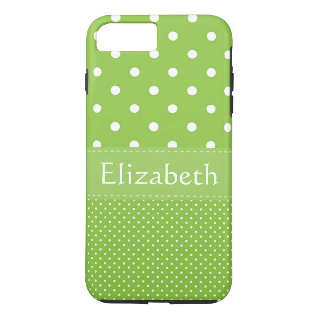Personalized Green Polka Dots Pattern Case-Mate iPhone Case (Back)