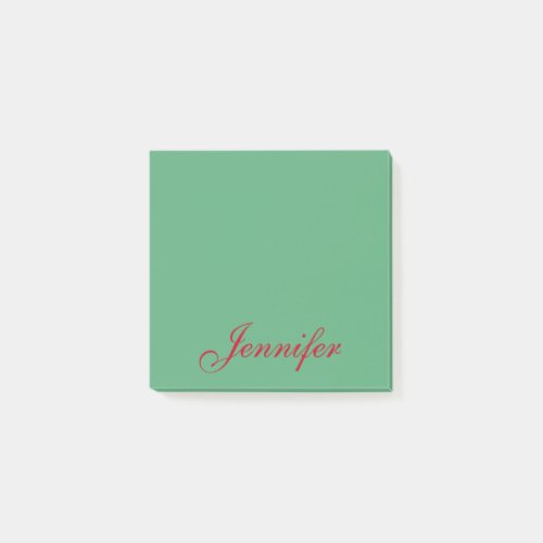Personalized Green Red Script Name Post_it Notes