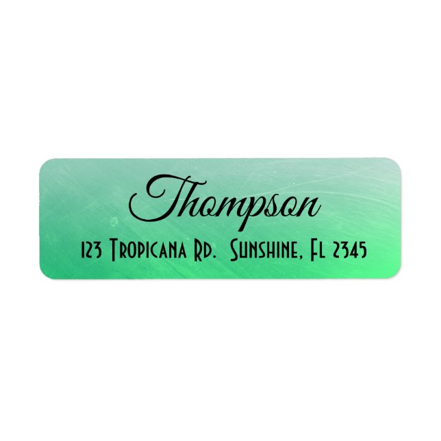 Personalized Green Return Address Labels (Front)