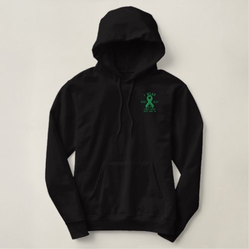 Personalized Green Ribbon Awareness Embroidery Embroidered Hoodie