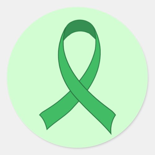 Personalized Green Ribbon Awareness Gift Classic Round Sticker