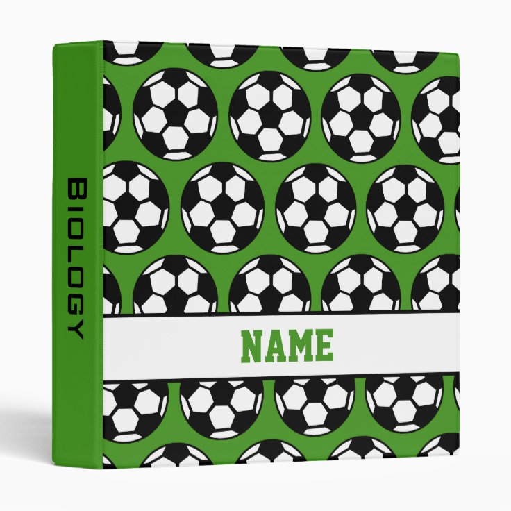 Personalized Green School Soccer Binder Zazzle