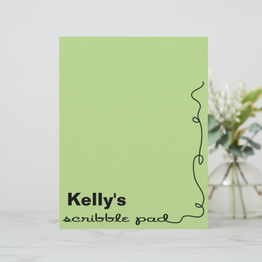 Personalized Green Scribble Pad (Standing Front)