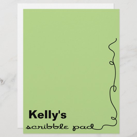 Personalized Green Scribble Pad (Front/Back)