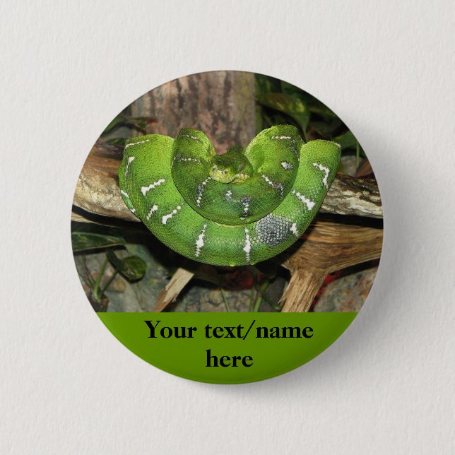 Personalized Green Snake Button (Front)
