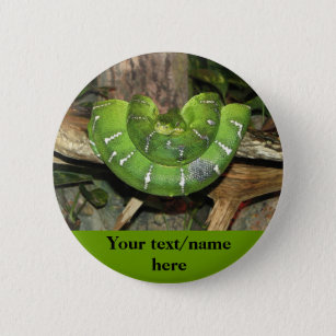 Personalized Green Snake Button