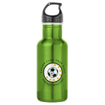 Personalized Green Soccer Team Name Number Bottle