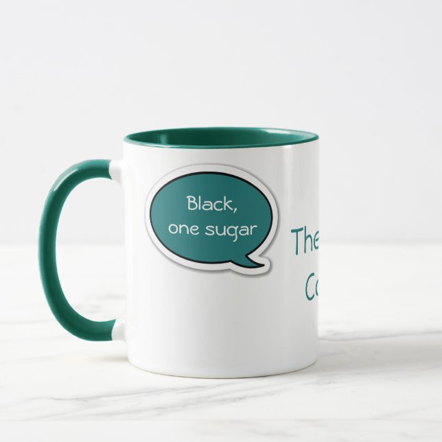 Personalized Green Speech Bubble Coffee Mug (Left)