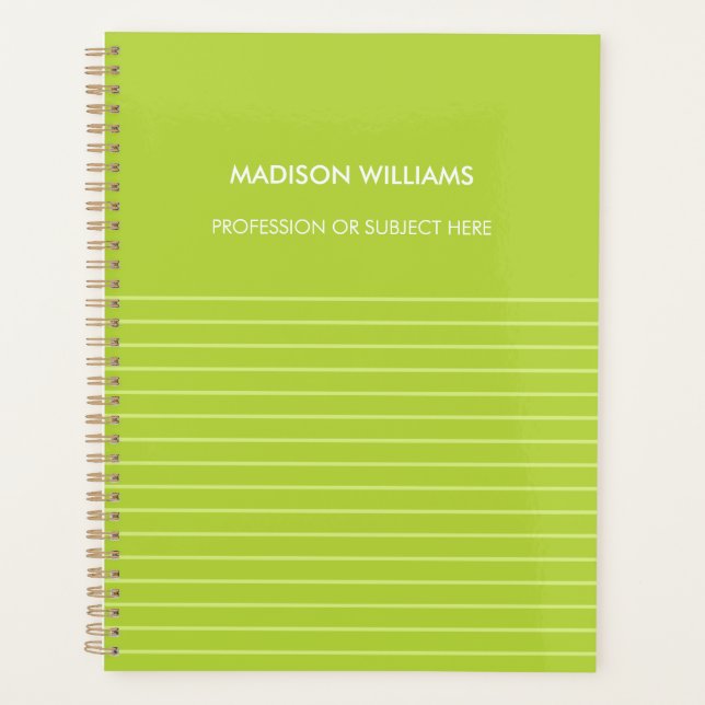 Personalized Green Spiral Notebook –Custome (Front)